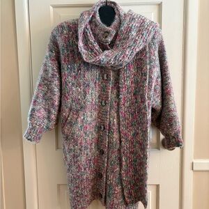 VINTAGE CARDIGAN SWEATER COAT KNIT MOHAIR? 80’s? WOOL?